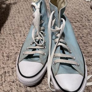 Sky blue high top converse